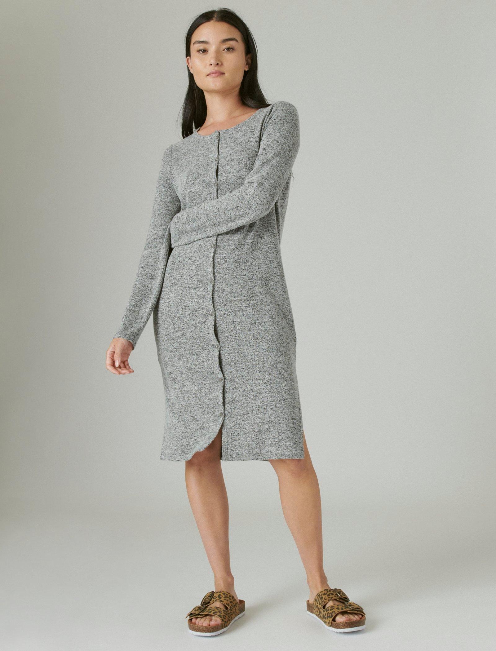 

Длинный кардиган в рубчик из джерси Lucky Brand для женщин, цвет natural