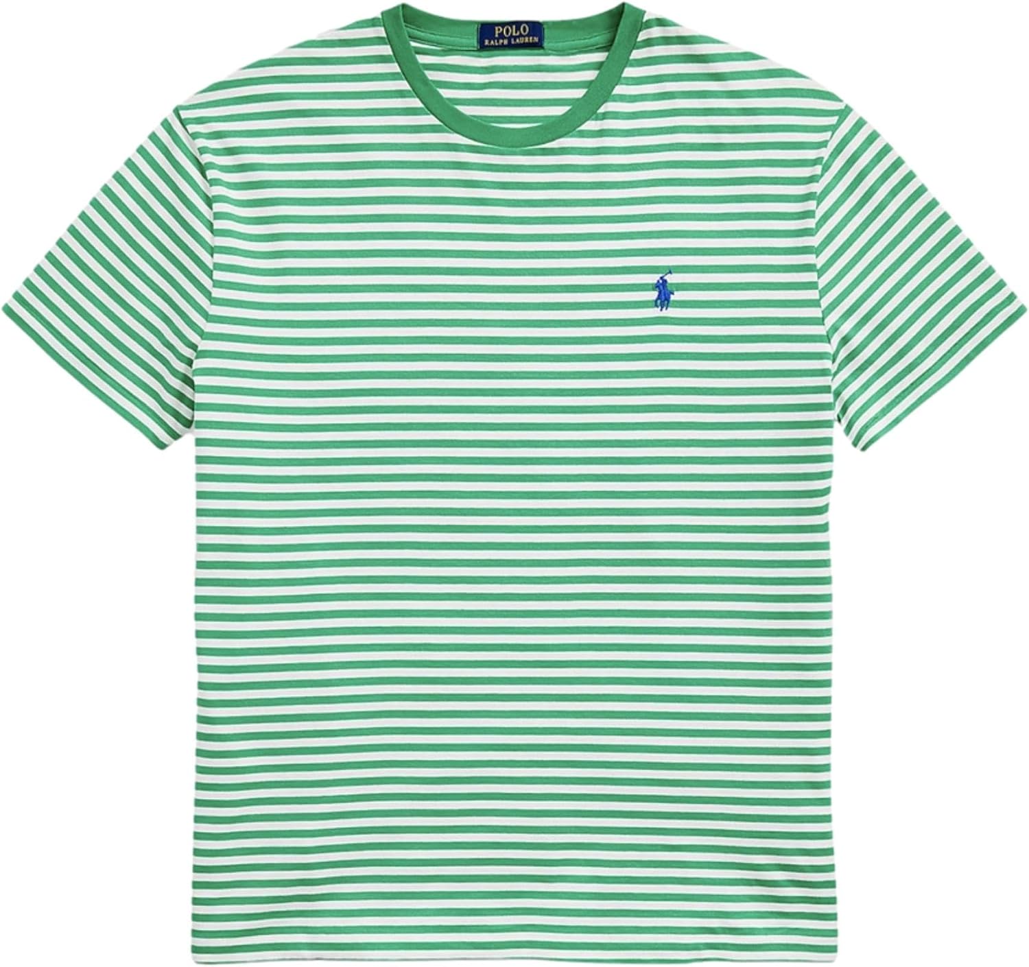 

Мужская футболка POLO RALPH LAUREN из хлопкового джерси с круглым вырезом, Rl Striped Emerald Green