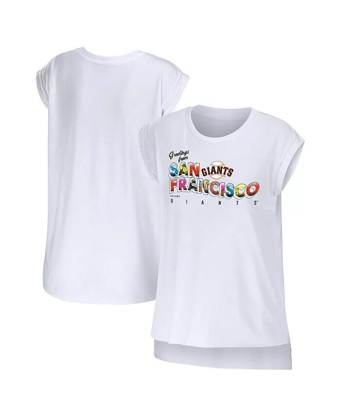 

Женская белая футболка с поздравлением San Francisco Giants от San Francisco Giants Wear By Erin Andrews