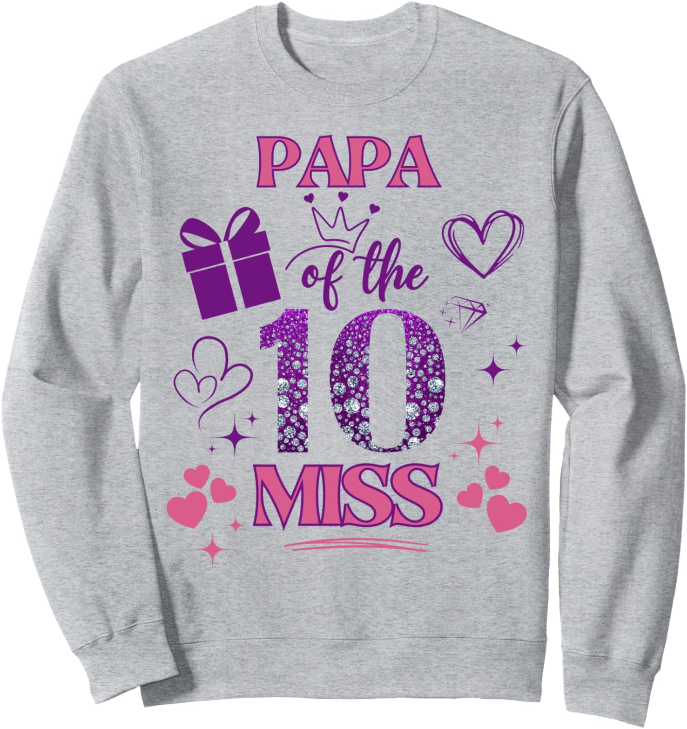

Толстовка «Папа 10-летней мисс» в розово-фиолетовых тонах к 10-летию Family Look Pink And Purple Decorations Gifts, Розовый, Толстовка «Папа 10-летней мисс» в розово-фиолетовых тонах к 10-летию Family Look Pink And Purple Decorations Gifts