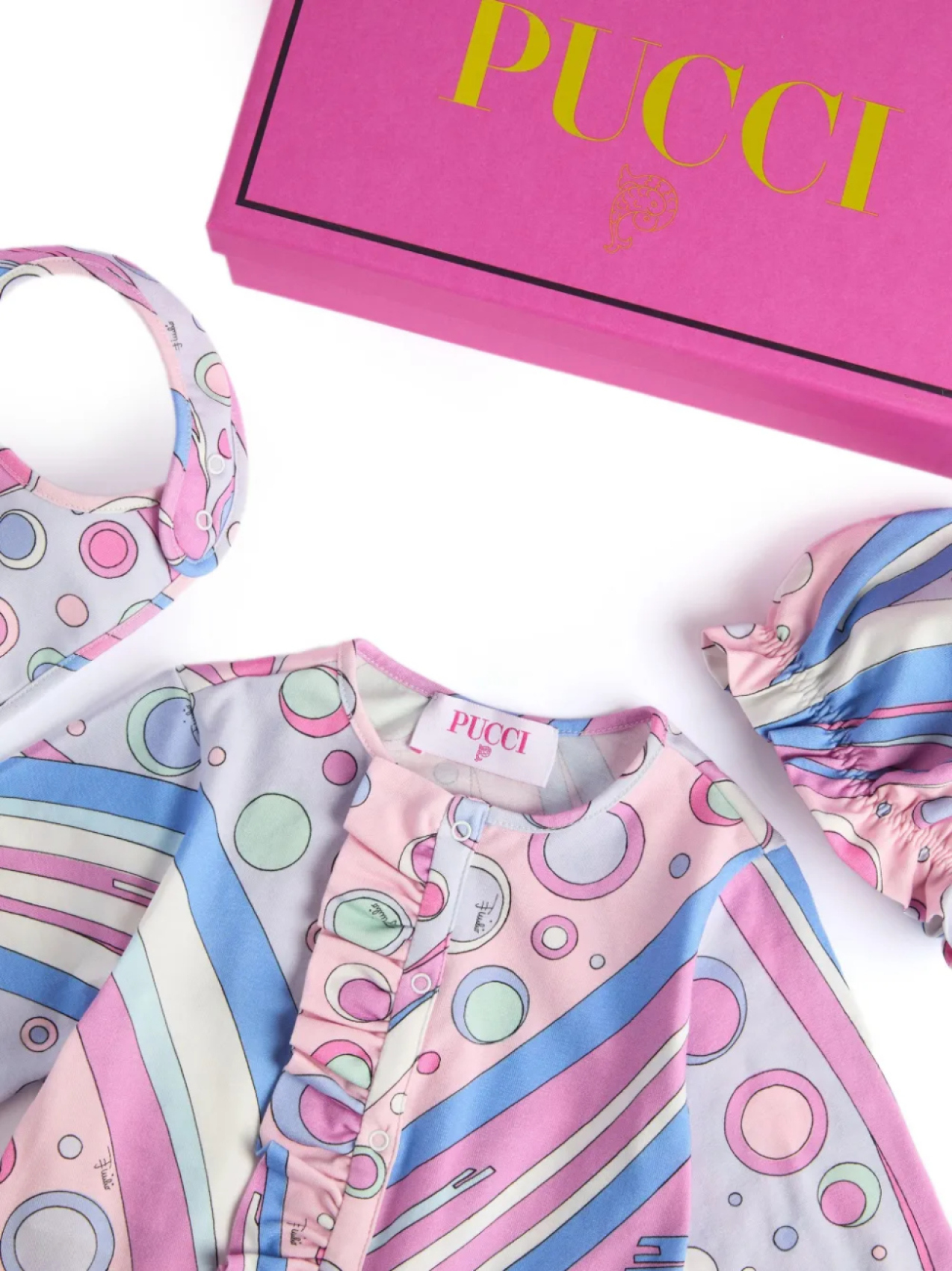 Пижамный комплект с принтом Фонтане PUCCI Junior, розовый — фото 3