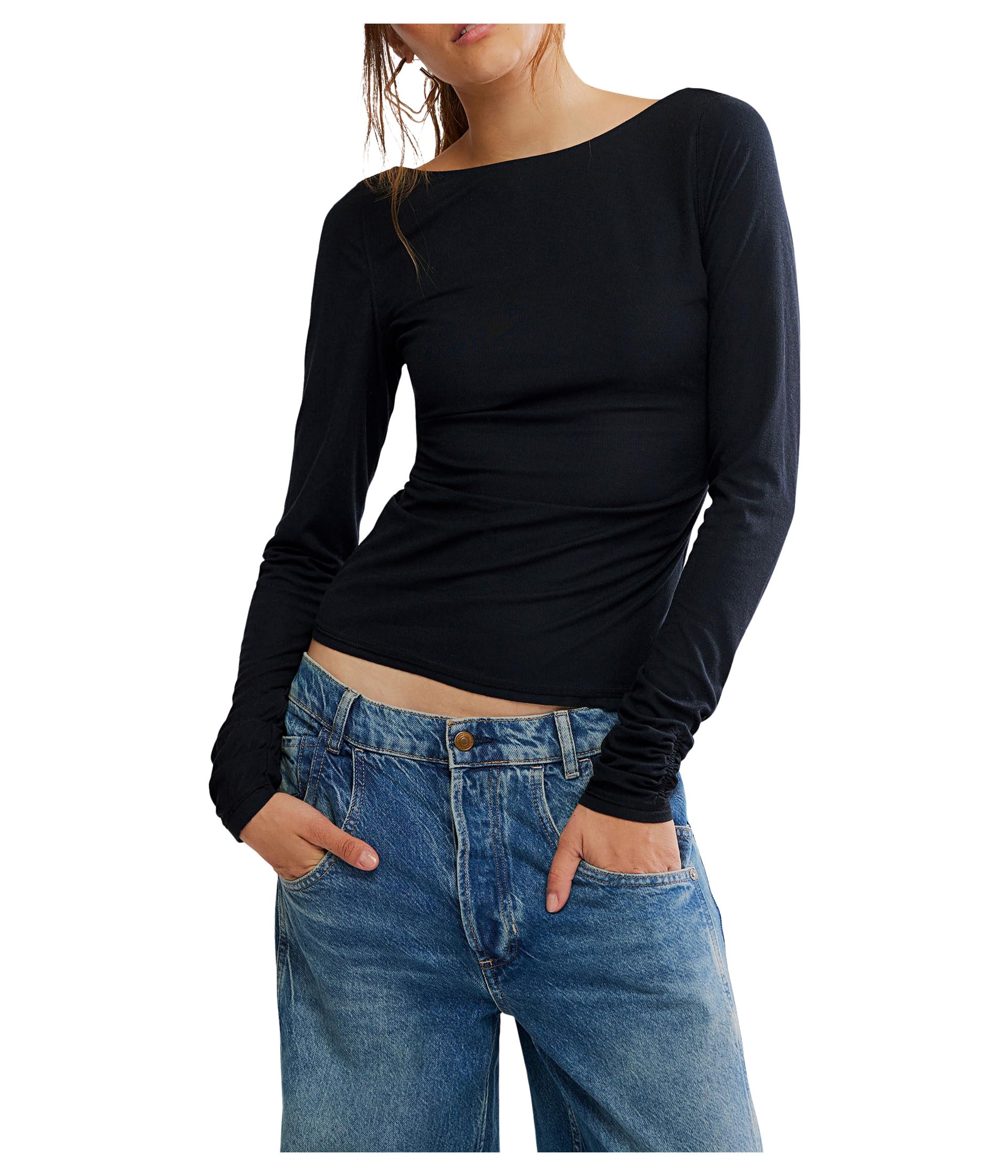 

Футболка Free People Riley Tee, черный