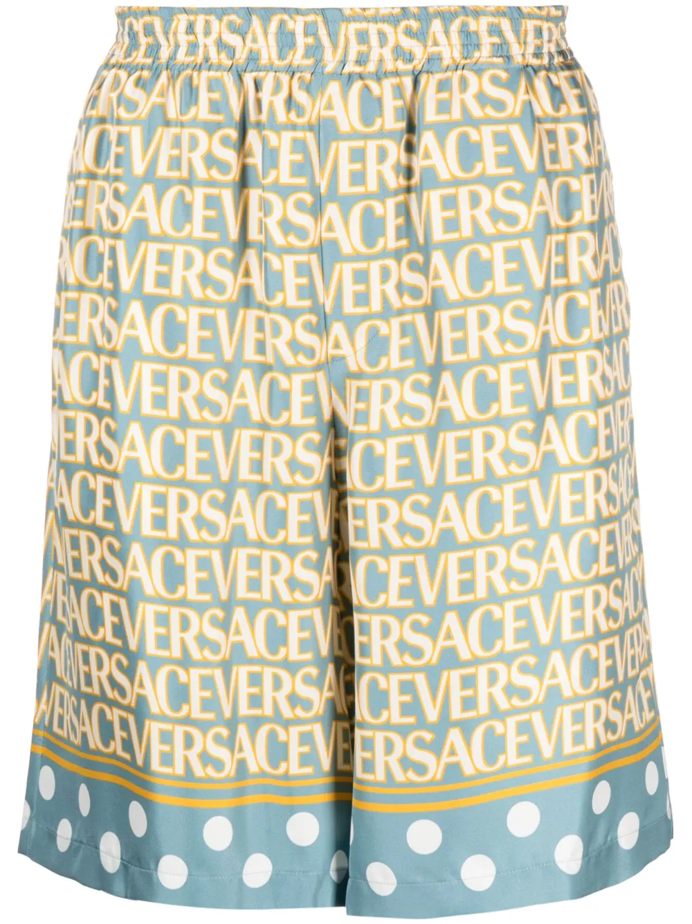 

Шелковые шорты Versace Allover, синий