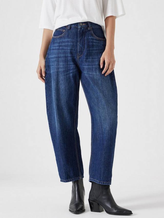

Джинсы с бочкообразной ножкой в полоску HUSH, цвет Dark Blue Wash