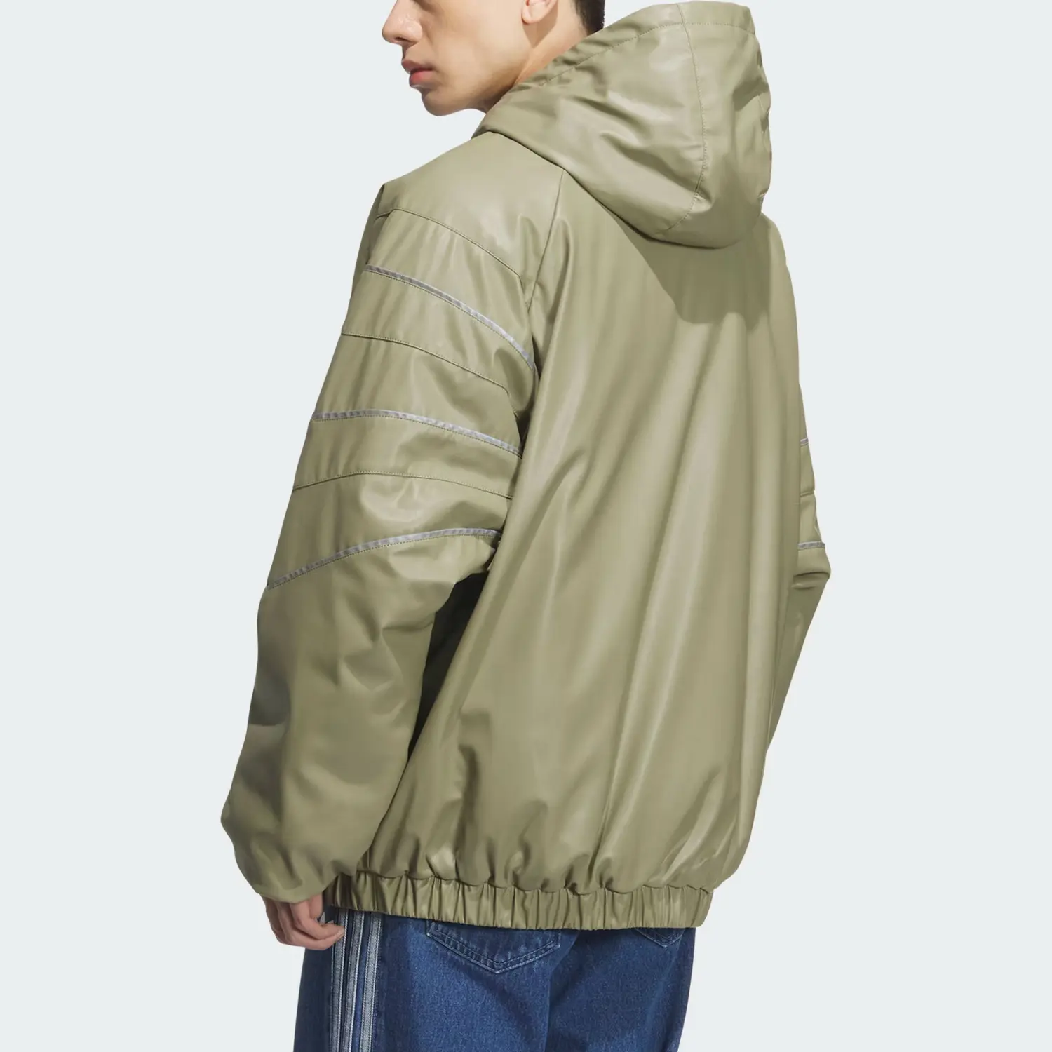 Пуховик оверсайз куртка с наполнителем унисекс Adidas Originals, зеленый — фото 4