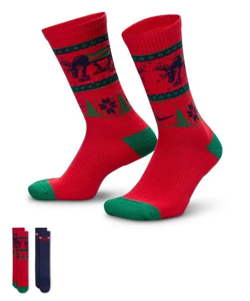 Носки NIKE Everyday Plus Cushioned Winter Wonderland Crew Socks (2 пары)