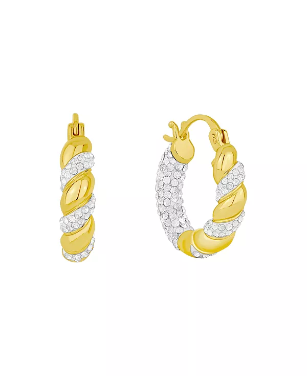 

Серьги-Кольца с защелкивающейся крышкой из прозрачного кристалла And Now This, gold