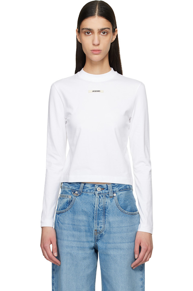 

Футболка с длинными рукавами из грогрена Jacquemus, белый