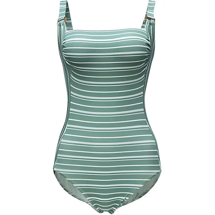

Слитный женский купальник Atlantic Beach, Tea Green Stripes