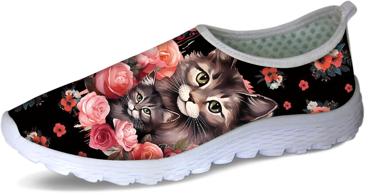 

Мужские кроссовки Forchrinse Green Palm Leaves, легкие, без шнурков, дышащие, для работы, спортзала и путешествий, Cat Rose