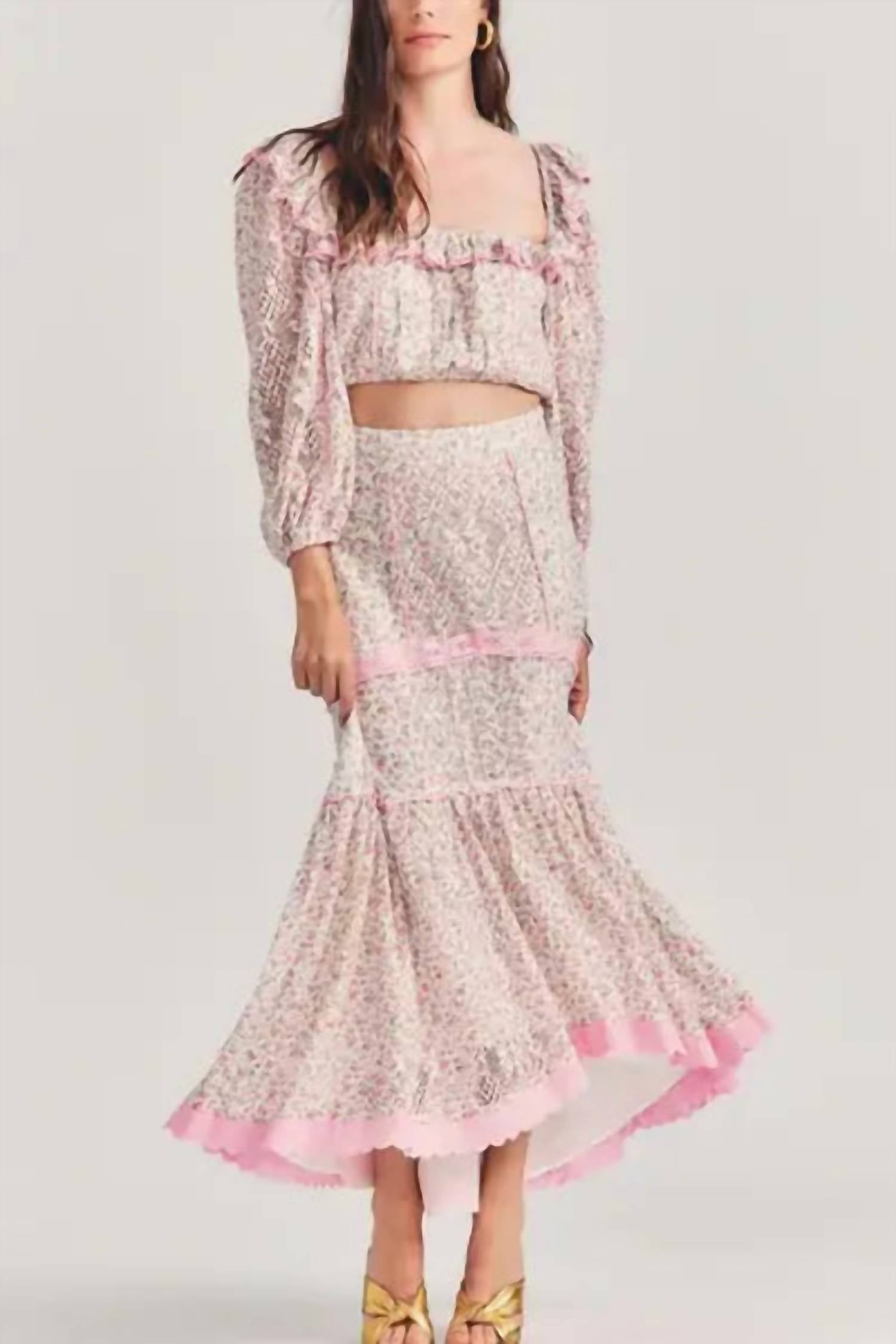 

Юбка Sisto в цвете Petunia Pink LoveShackFancy