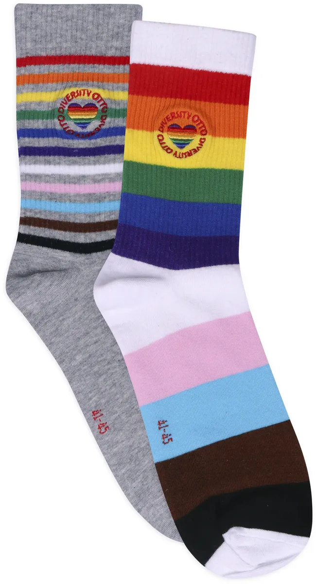 

Носки Capelli New York (2 шт. в упаковке), эксклюзивные носки Pride с логотипом Otto, из органического хлопка, разнообразие, цвет Grau-Weiß-Bunt