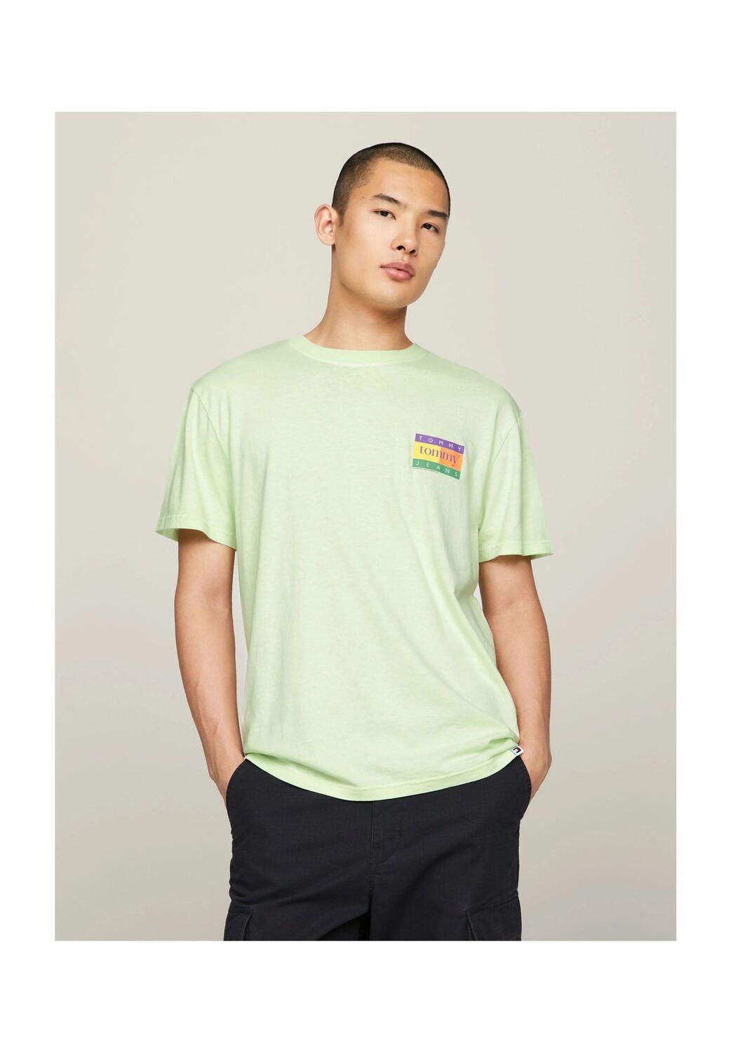 

Футболка, хлопок, мужская TOMMY Jeans, цвет Lxy Opal Green