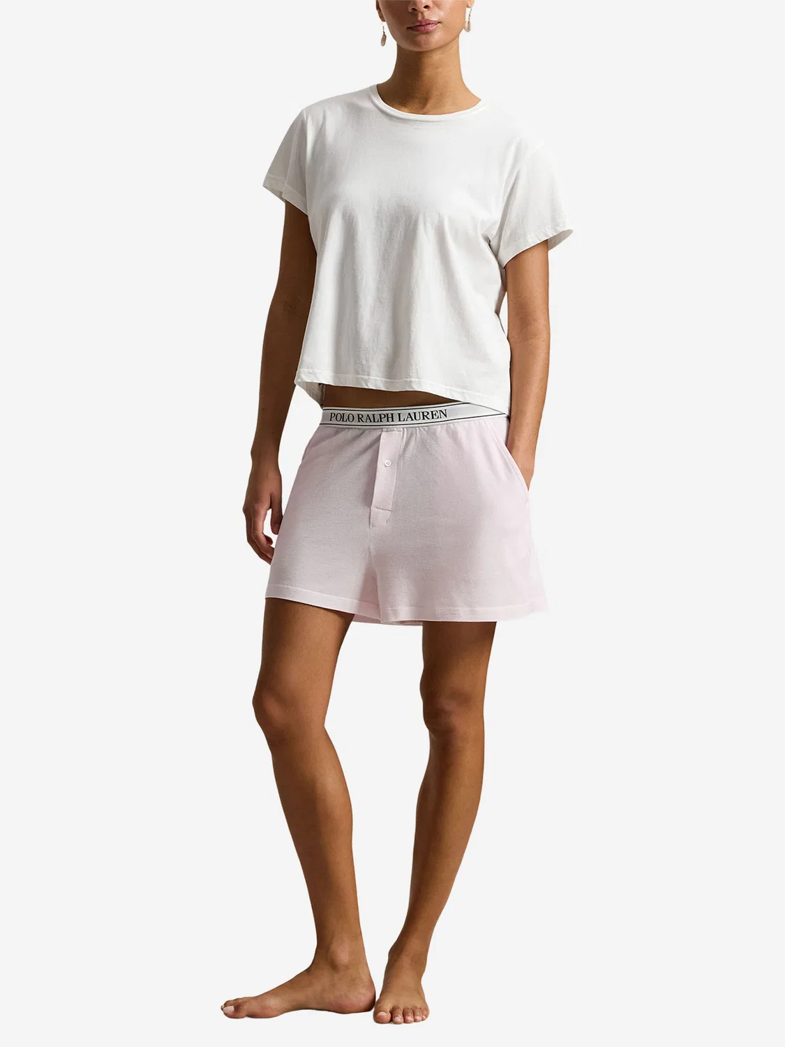 Короткий пижамный комплект 'Вязаная оксфордская ткань' Polo Ralph Lauren, Pink — фото 4
