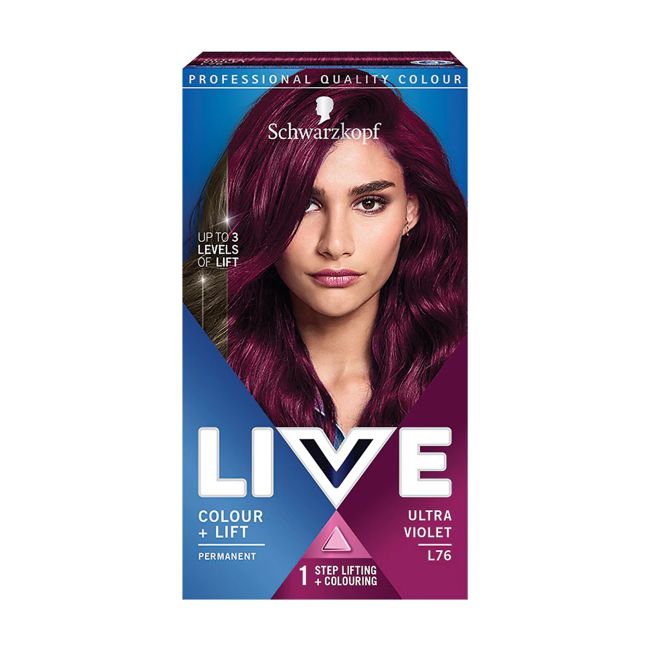 

Живая краска для волос Schwarzkopf, цвет l76 ultravioletinis