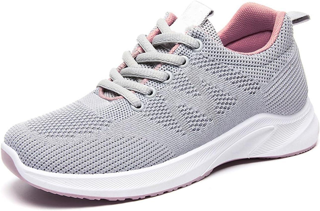 

Женские кроссовки для бега и тенниса, легкие, дышащие, с сетчатым верхом, удобные, с мягкой подошвой, без шнурков, повседневные, для спортзала и работы, модные кроссовки Wabkderpu, серый