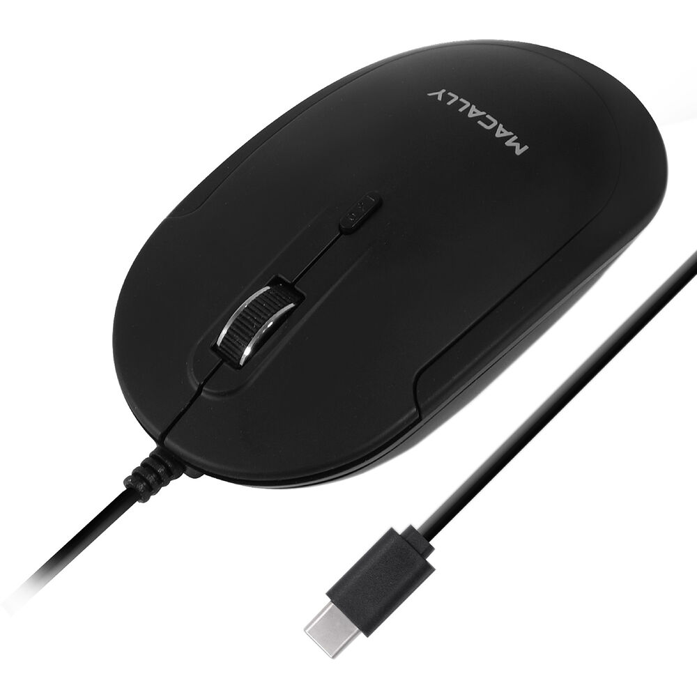 

Проводная оптическая мышь Macally USB Type-C с тихим кликом для Mac и Windows (черная)