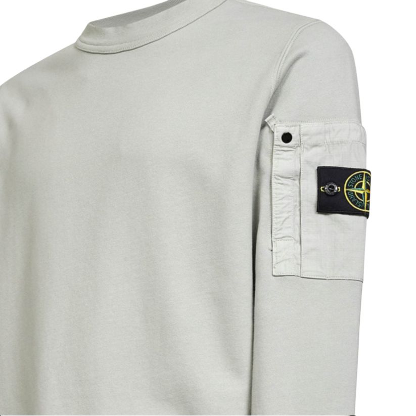 Свитшот с накладным карманом STONE ISLAND, sage зеленый — фото 4