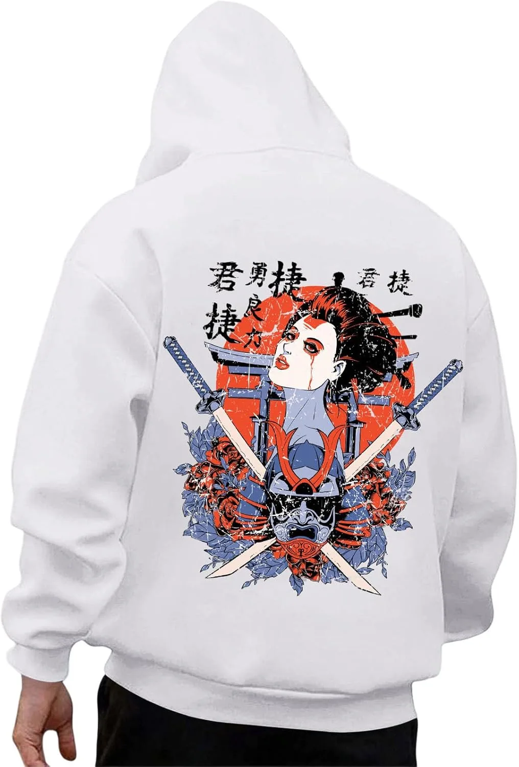 

Графический худи с японской гейшей | Drop Shoulder Pullover