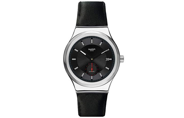 

SWATCH Часы Men 42mm Black Watch SY23S400, Black Dial Silver Edge