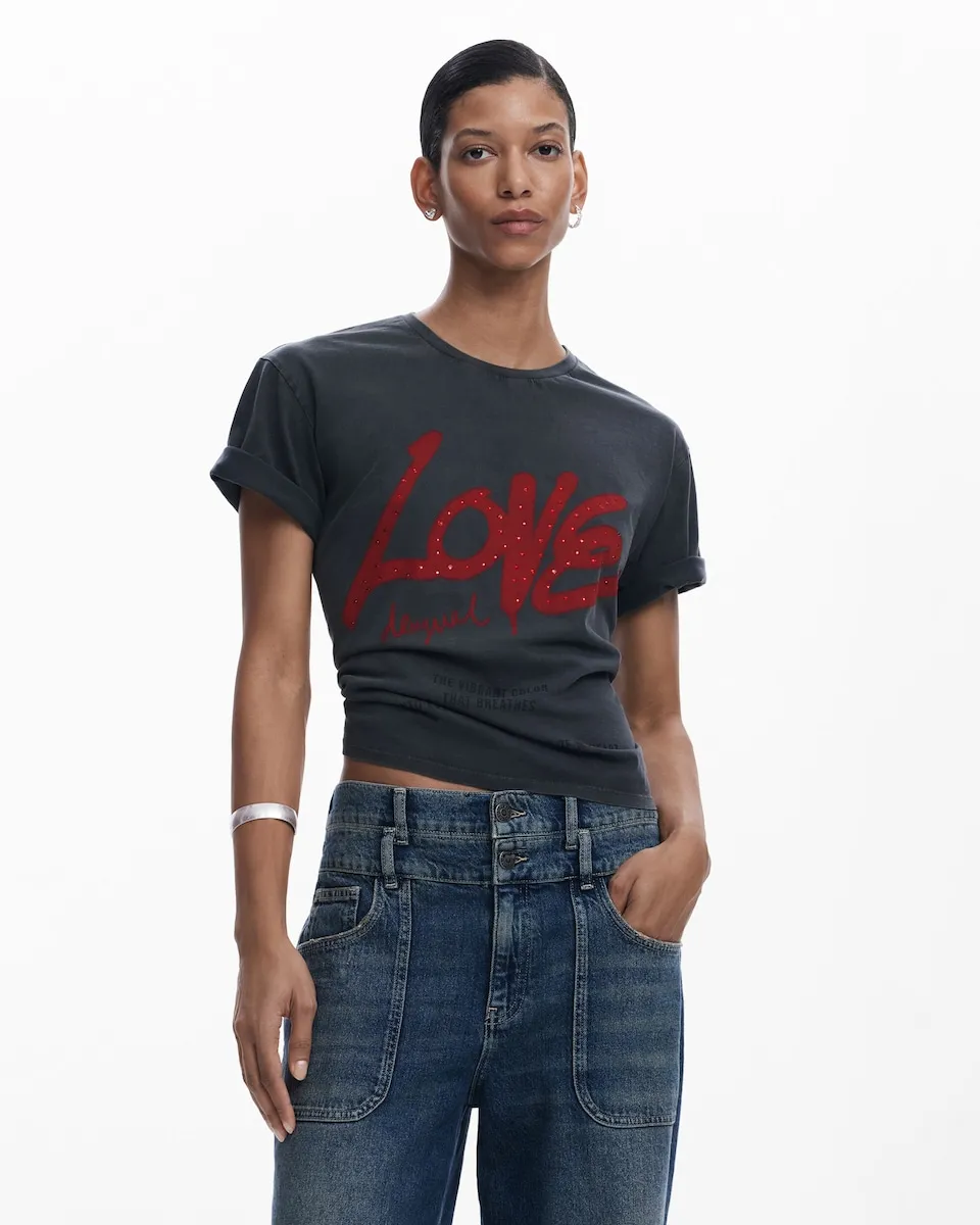 

Женская футболка с коротким рукавом "Love" Desigual, черный