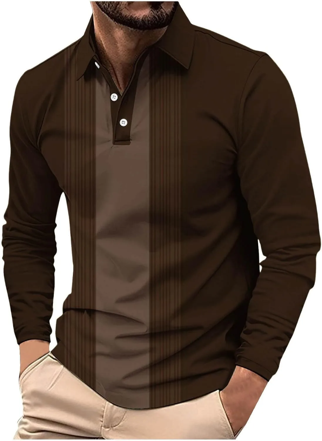 

Мужская поло с длинным рукавом в полоску Sdeycui