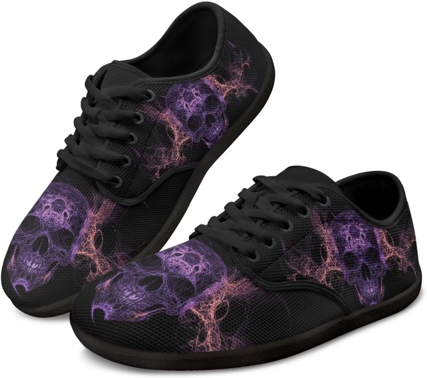 

Кроссовки Binienty для женщин и мужчин с широким носком, легкие, на шнуровке, Skull Spider Web