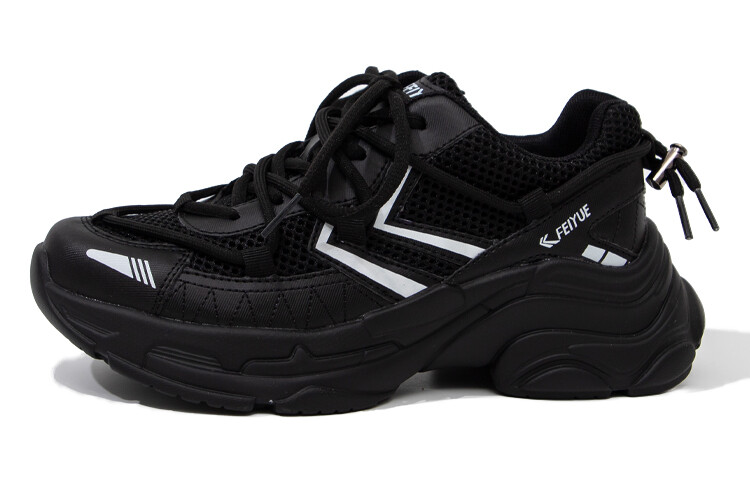 

Кроссовки женские толстые низкие черный Feiyue
