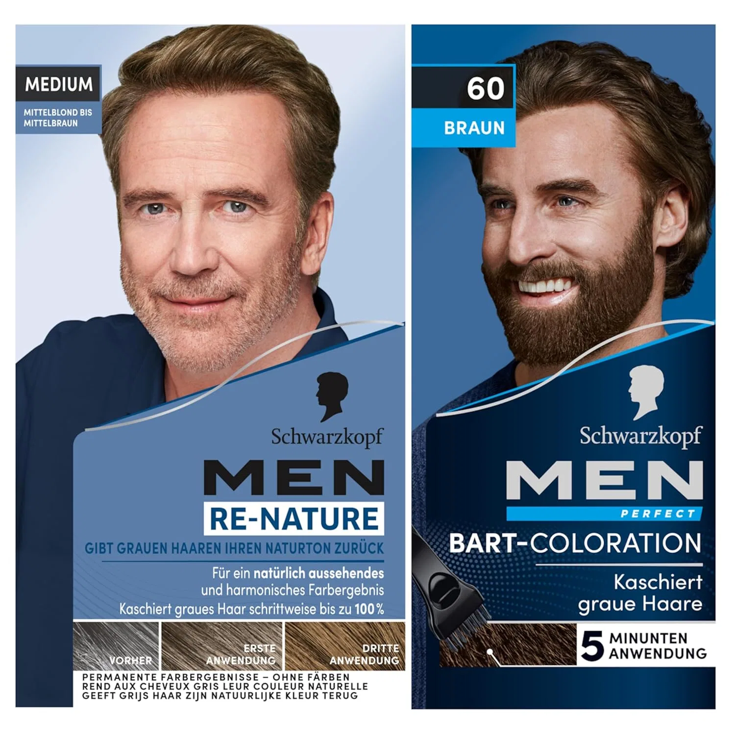Мужская краска для бороды «Men Perfect» 60 натуральный коричневый от Schwarzkopf Men Perfect