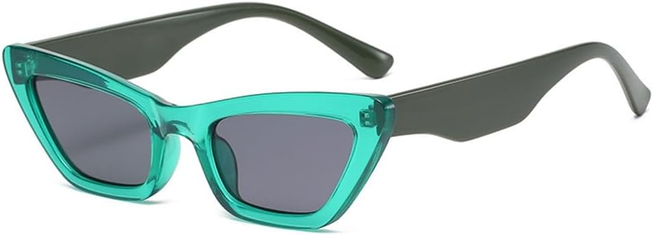 

Винтажные солнцезащитные очки «кошачий глаз» для женщин, защита от ультрафиолета UV400, ретро-очки для мужчин, контрастные по цвету, декоративные HDUBFY, C8 Green Grey