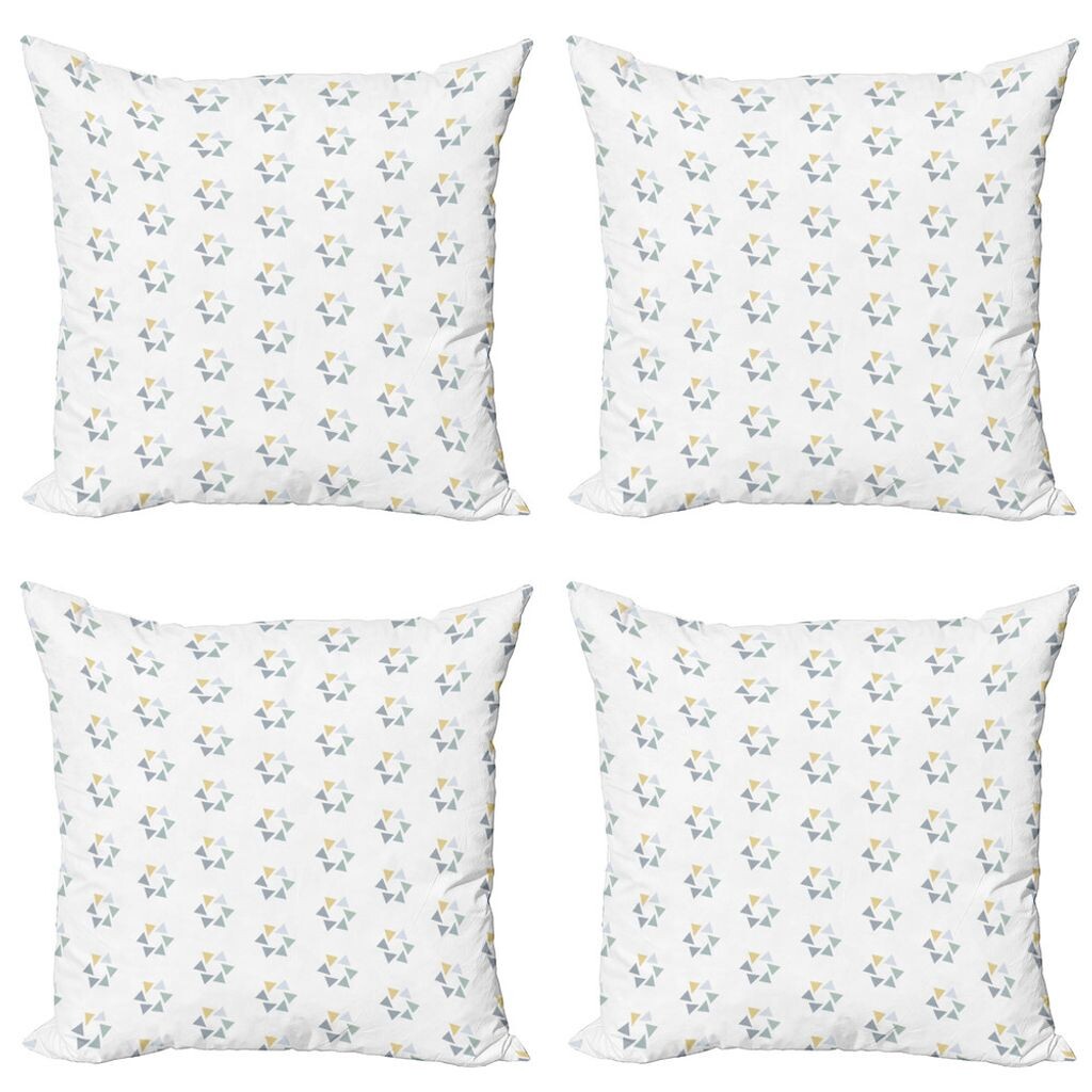 

ABAKUHAUS Набор чехлов для подушек в стиле ретро (4 предмета), бледно-концентрические треугольники, современная двусторонняя цифровая печать, 50 см x 50 см, разноцветные