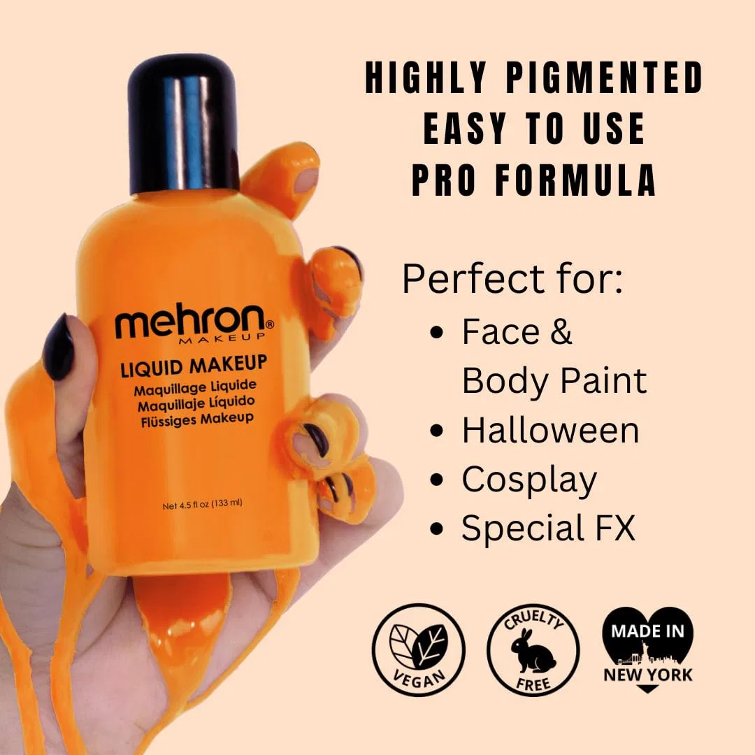 Жидкий грим для лица «Liquid Face Paints» оранжевый от Mehron Mehron, Orange — фото 2