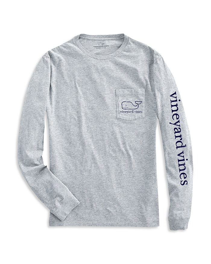 Винтажная футболка Vineyard Vines с длинными рукавами и карманами «кит» для мальчиков — Little Kid, Big Kid, серый — фото 2