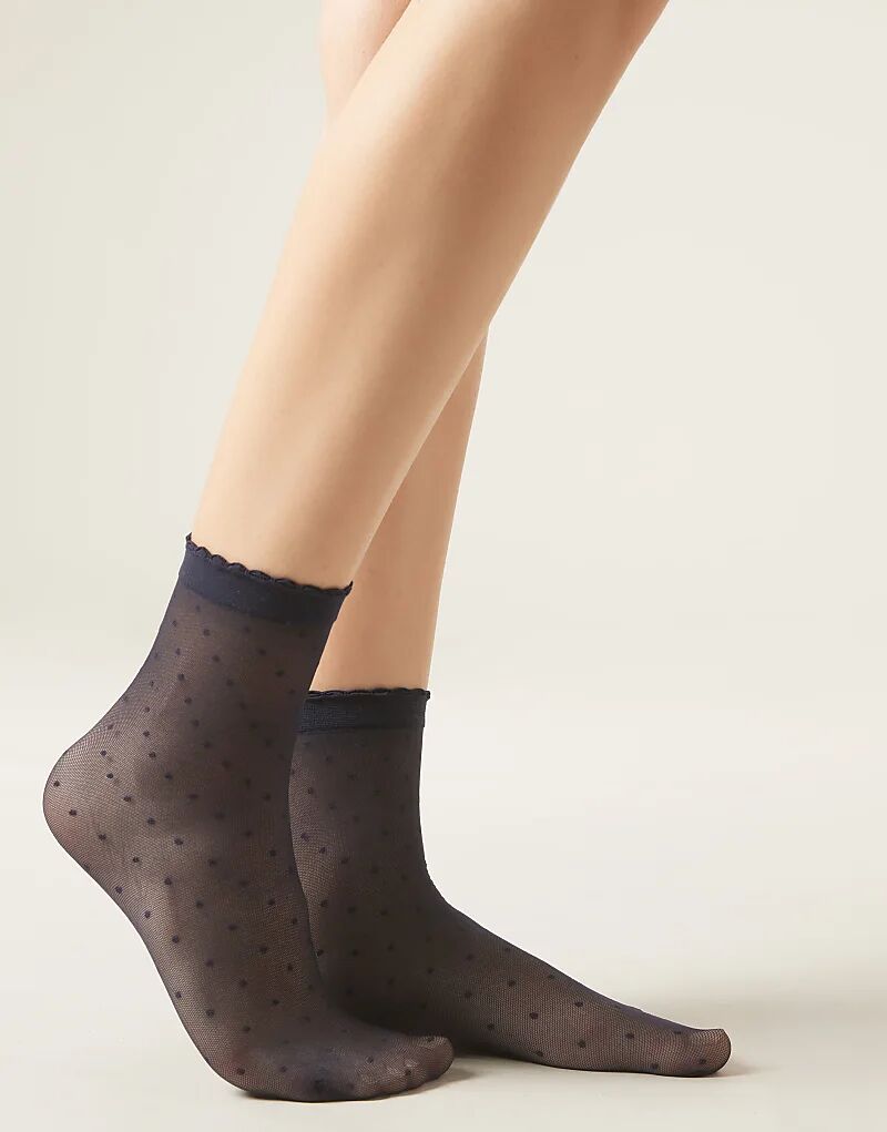 

Классические носки Calzedonia с узором в синий горошек