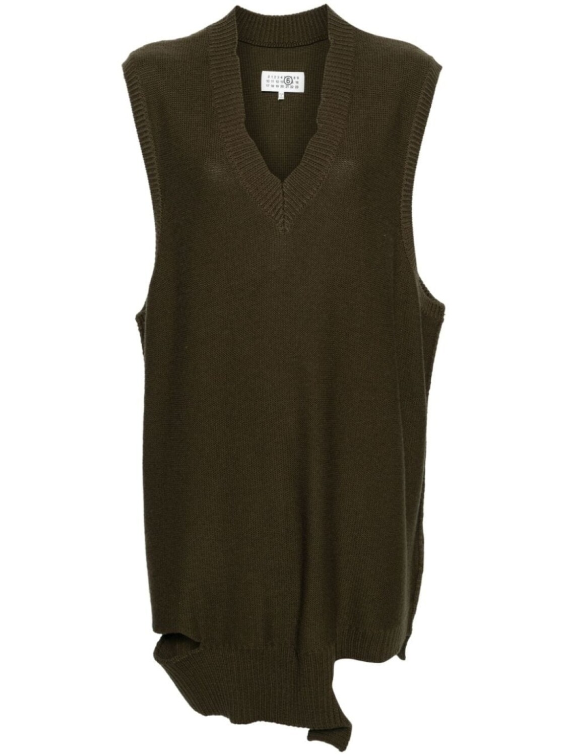 

MM6 Maison Margiela трикотажное мини-платье без рукавов, зеленый