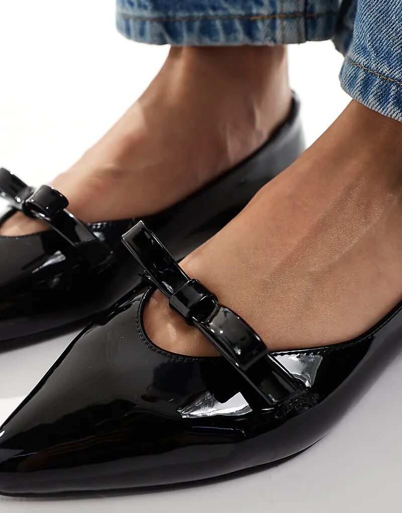 балетки с острым носком schuh Larisa из черного лака — фото 2