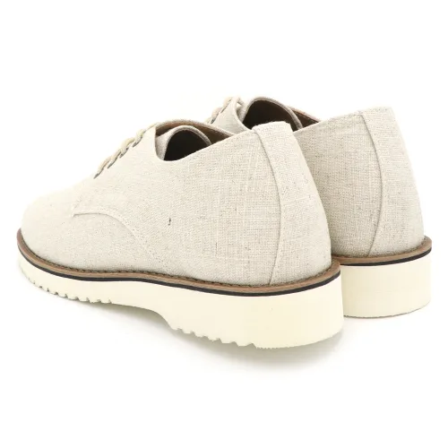 Мужские туфли дерби из льна SUPENER Viper Ma/Linen Derby Beige — фото 4