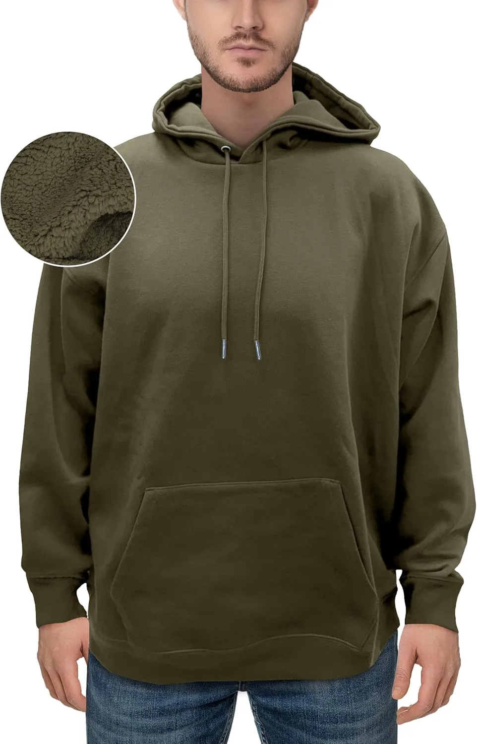 

Элегантный мужской худи с подкладкой из шерпы, мягкий и дышащий Elegant Comfort