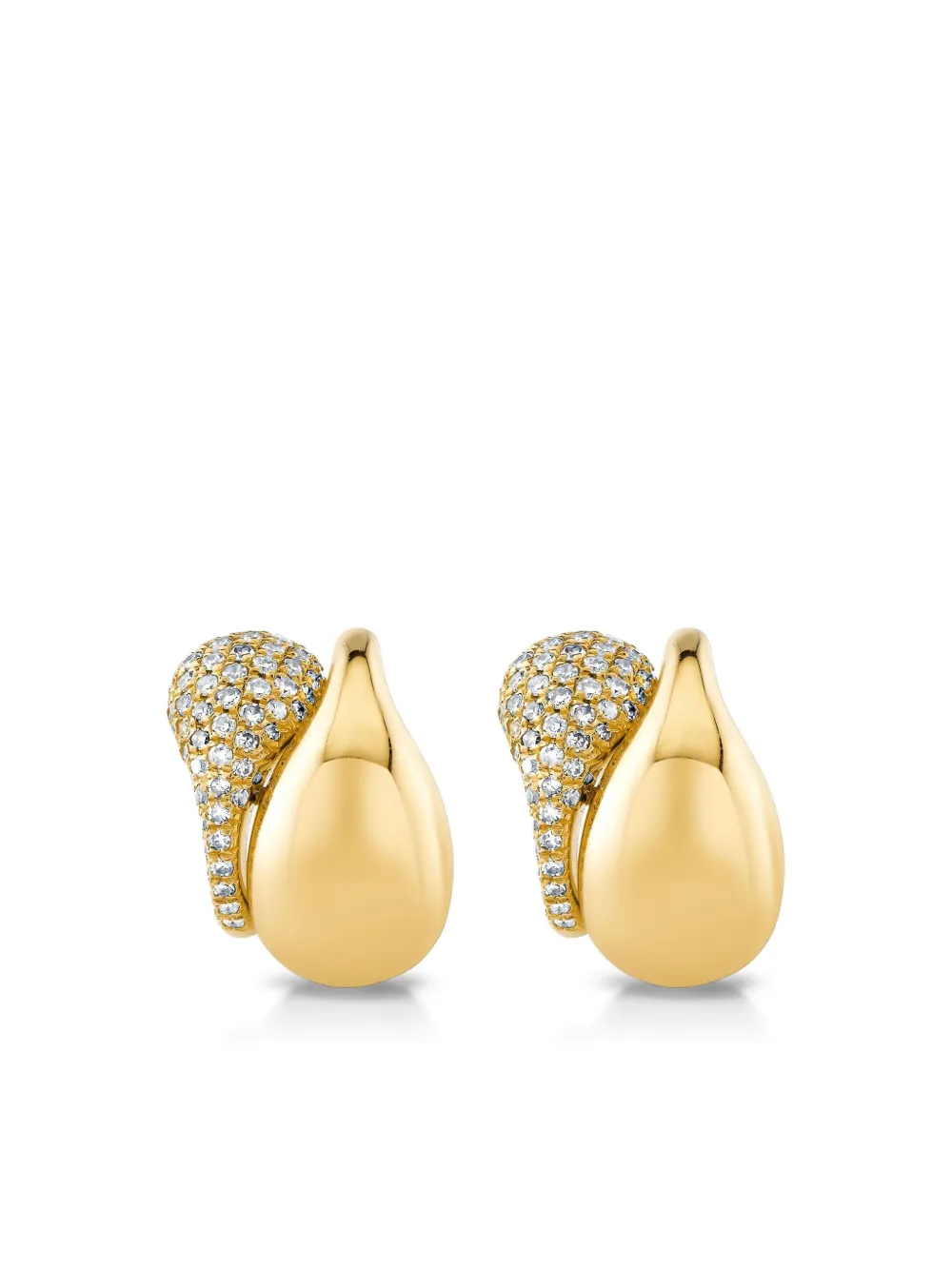 

Серьги Double Drip из желтого золота с бриллиантами SHAY, золотой