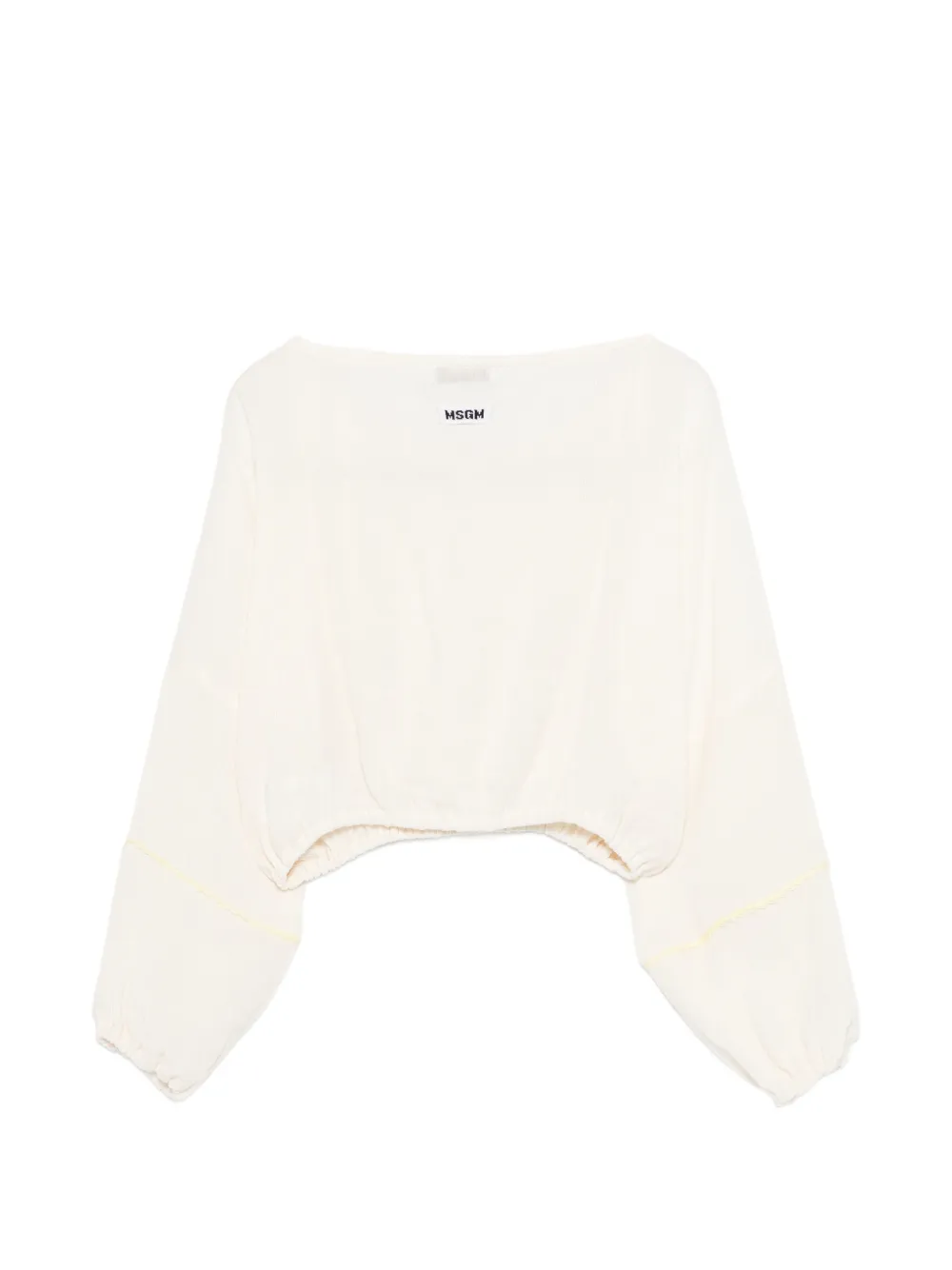Укороченный топ с длинными рукавами Msgm Kids, бежевый — фото 2
