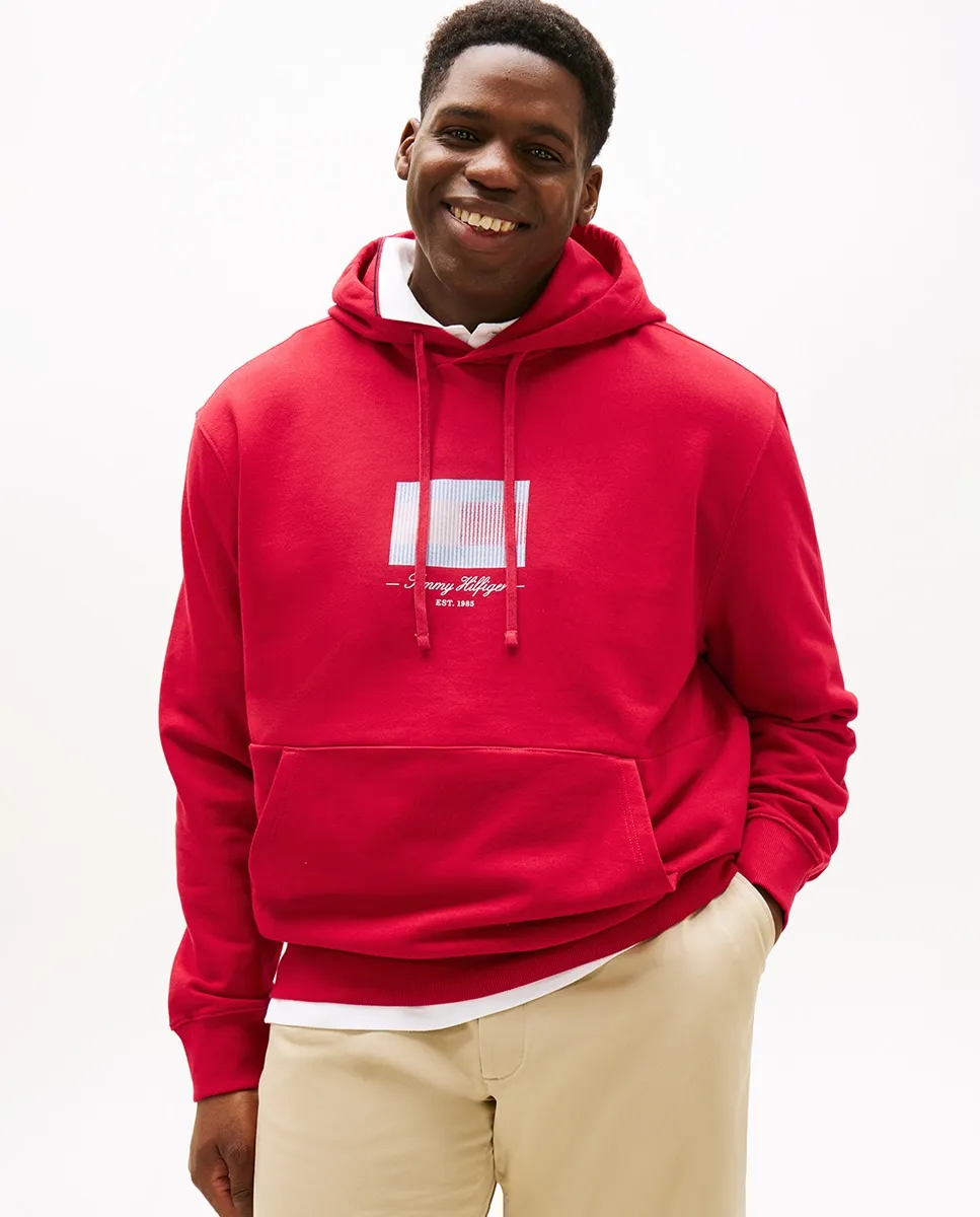 

Мужская толстовка с капюшоном больших размеров Tommy Hilfiger, красный