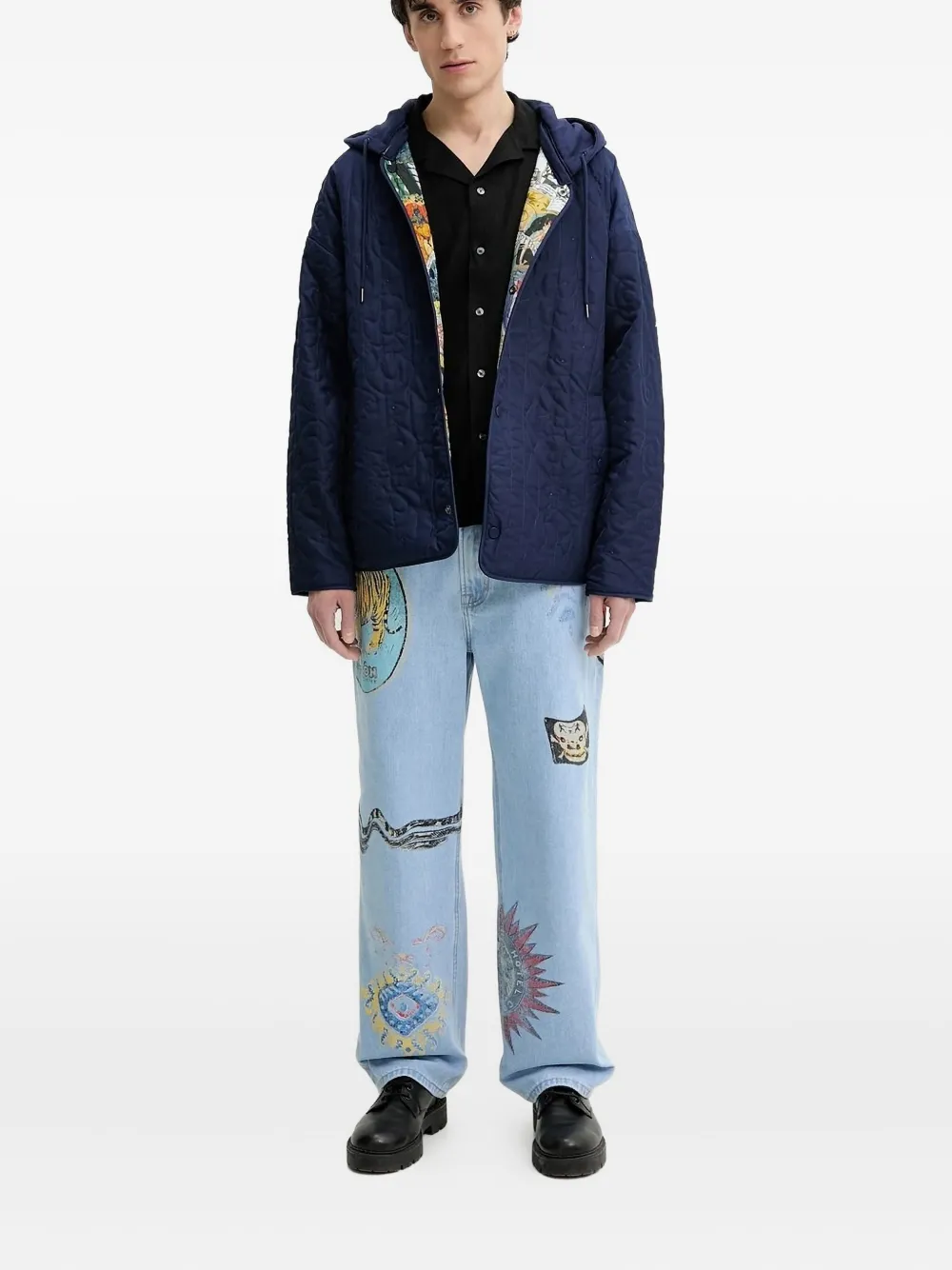 

Джинсы с тигровым принтом Desigual, синий