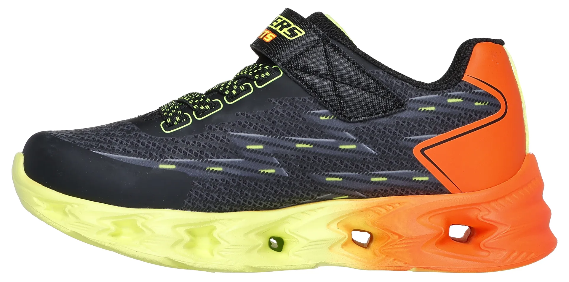 Детские кроссовки Skechers "VORTEX 2.0", мигающая обувь, светодиодная обувь, обувь на липучке с мигающей подошвой Skechers Kids, черный — фото 4
