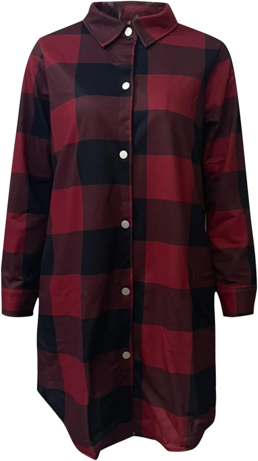 Блуза длинный рукав Flannel, красный — фото 4
