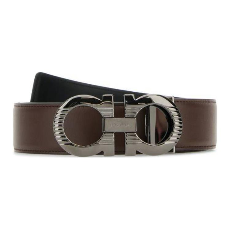 

Ferragamo Кожаный мужской ремень коричневый шириной 3 см, Brown