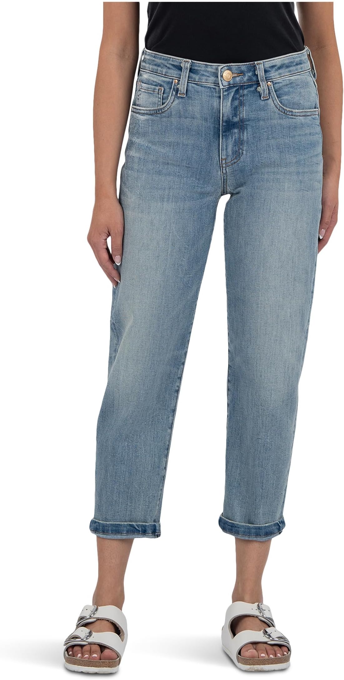 

Джинсы KUT from the Kloth Petite Sienna Baggy Boyfriend Crop Roll Up Reg Hem, Honesty