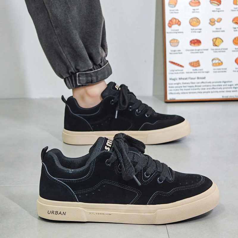 URBAN AUTHENTIC Скользоустойчивые износостойкие легкие низкие скейтерские кроссовки мужские бордовые, цвет Burgundy — фото 4