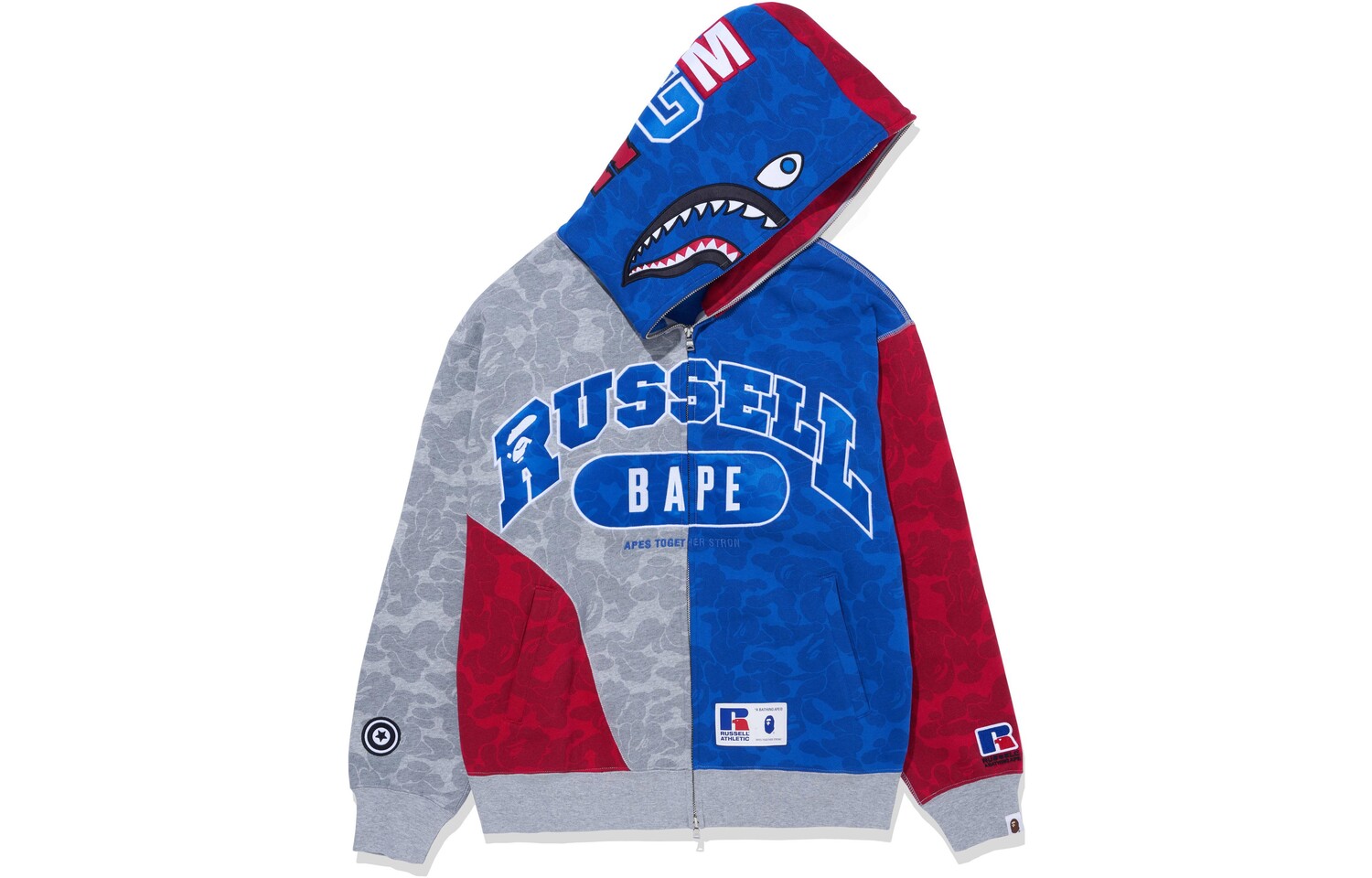Совместная спортивная толстовка BAPE X Russell, унисекс, многоцветная A Bathing Ape, цвет Multicolor — фото 3