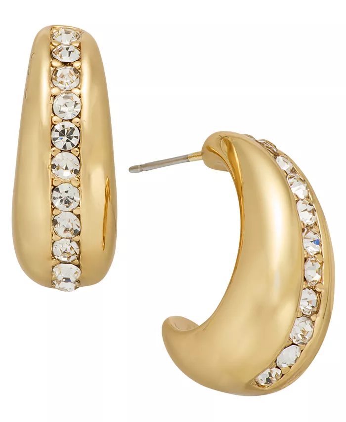 

Маленькие серьги-кольца Huggie Hoop золотистого оттенка с паве, 0,8 дюйма On 34th