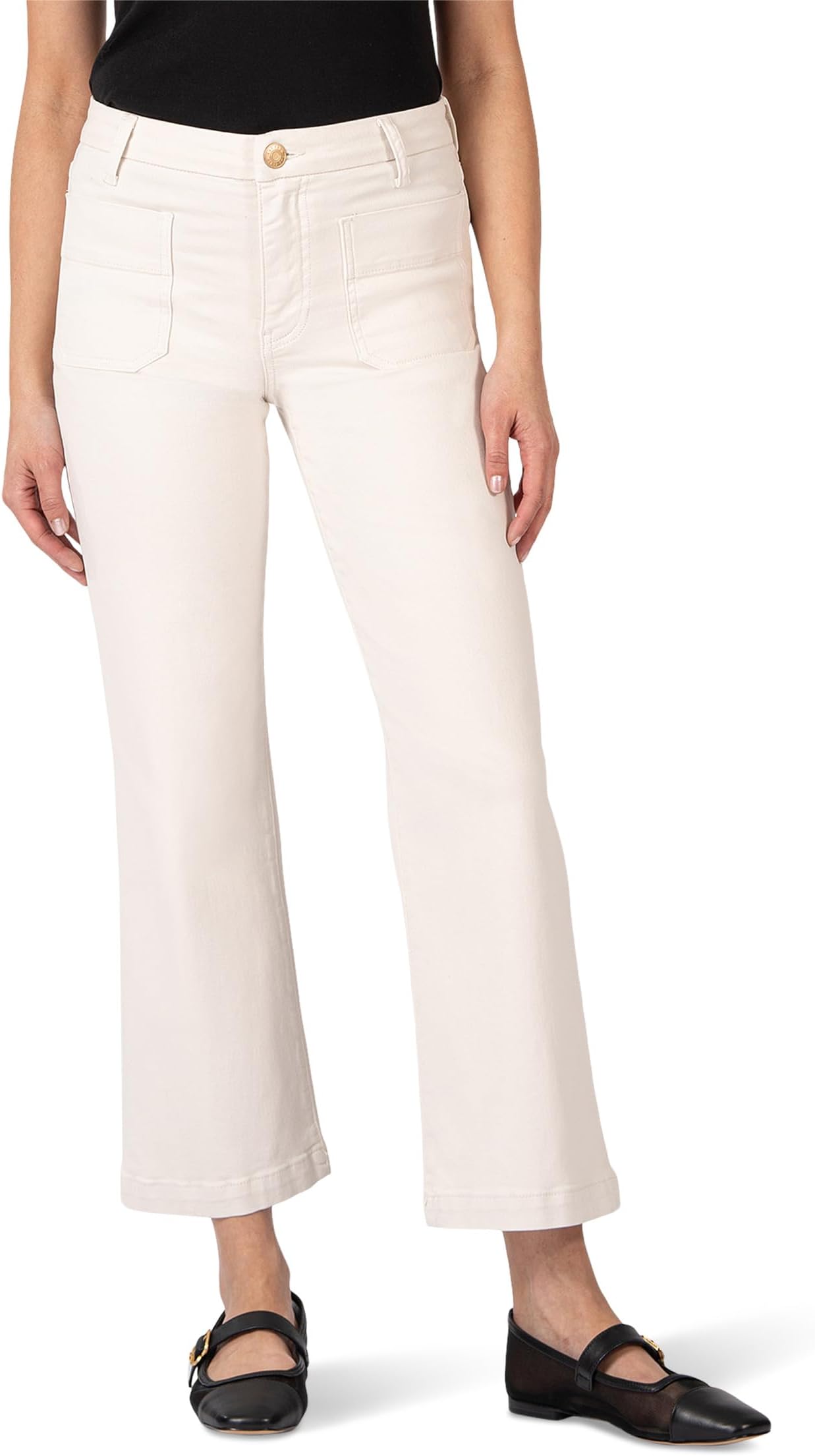 

Джинсы KUT from the Kloth Charlotte High Rise Wide Leg W/Patch Pockets Wide Hem, экрю